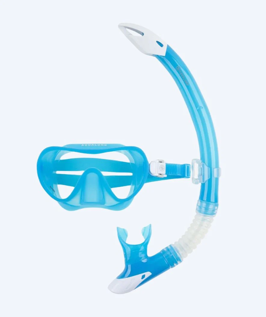 Aqualung zestaw maska + rurka do snorkelingu dla dorosłych - Nabul - Niebieski/biały