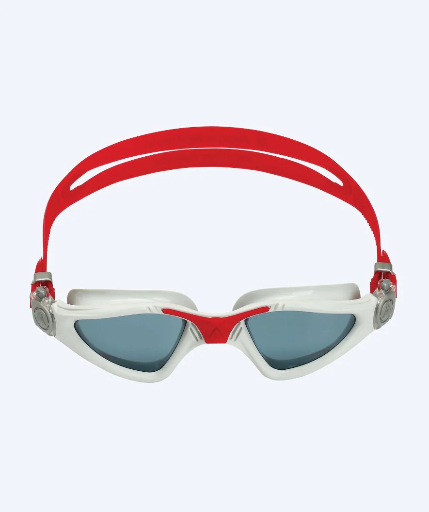 Aquasphere okulary pływackie treningowe - Kayenne - Biały/czerwony (Przydymiona soczewka)