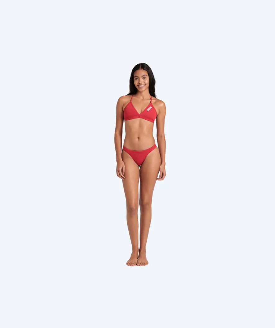 Arena góra od bikini damska - Solid Tie Back - Czerwona - Image 5