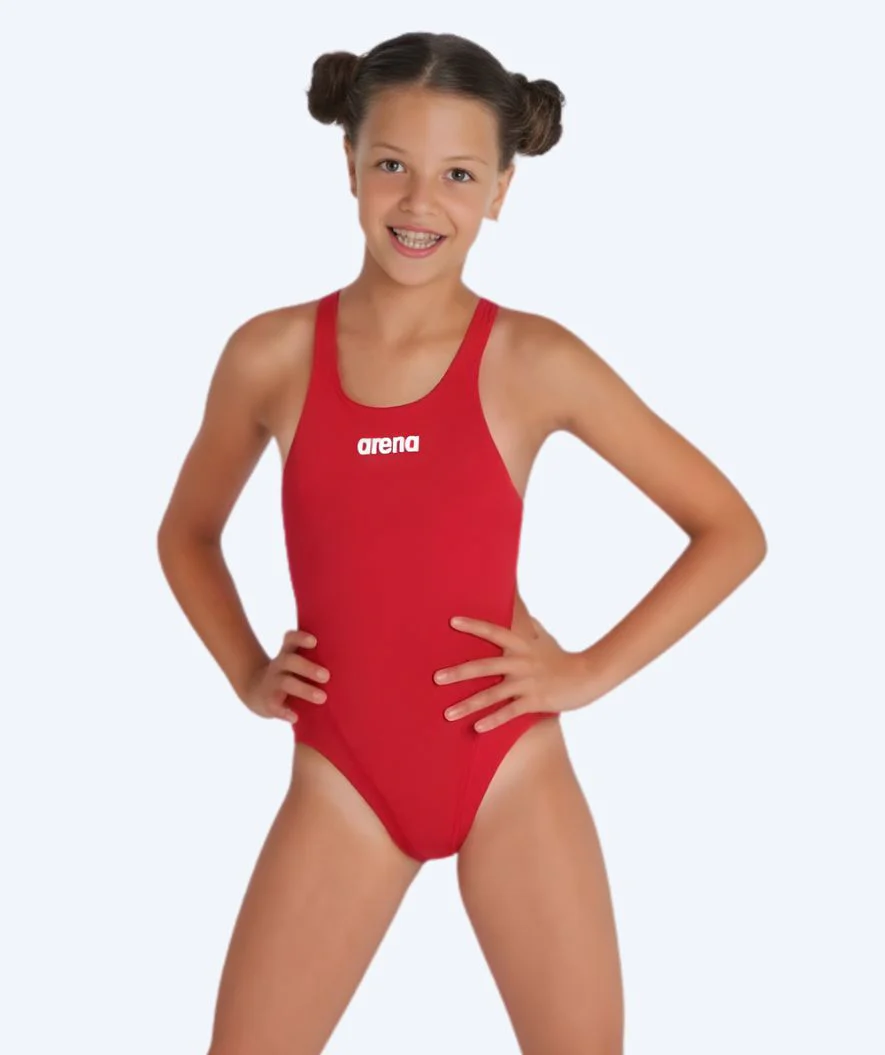 Arena strój kąpielowy dla dziewczynek - Team Swim Tech Solid - Czerwony
