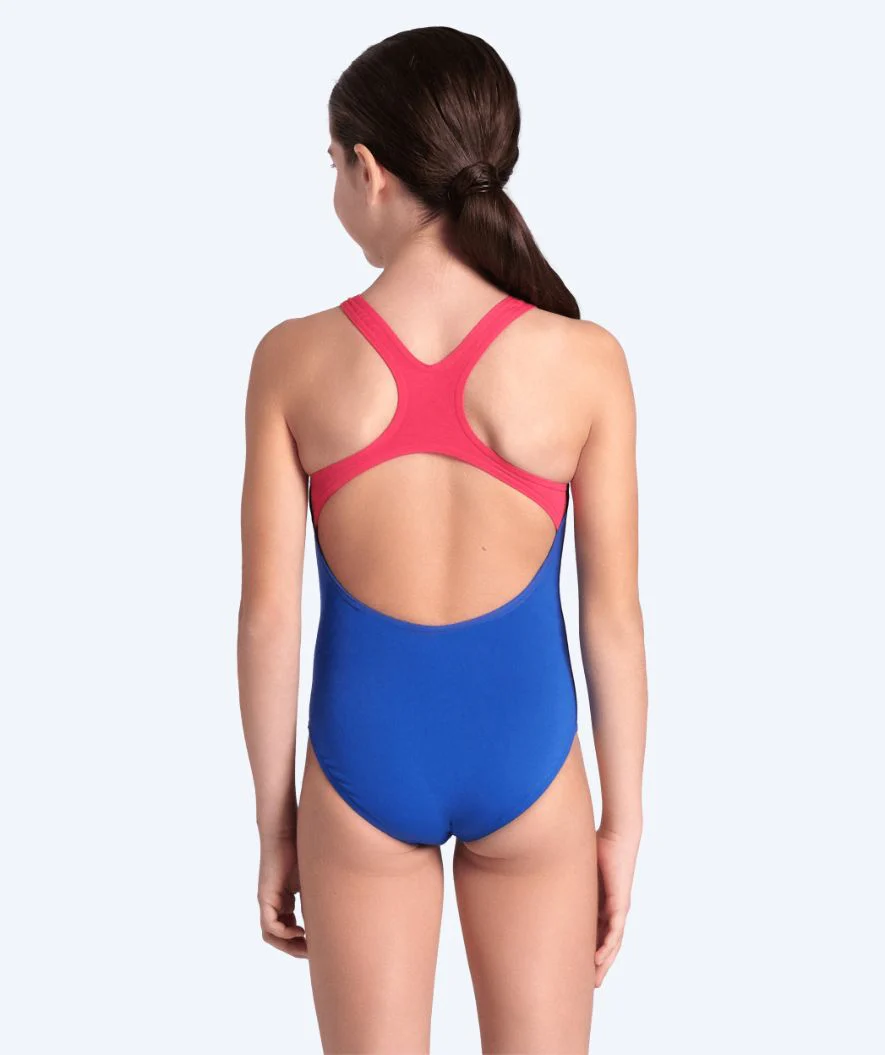 Arena strój kąpielowy dla dziewczynek - Kikko Swim Pro Back - Fioletowy/czerwony - Image 2
