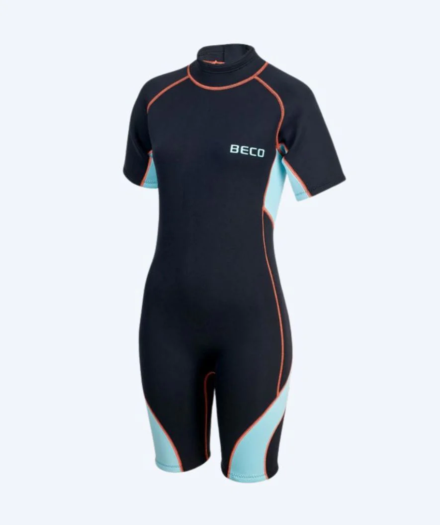 Beco damska pianka neoprenowa - Neoprene Shorty czarna/jasnoniebieska UV 50+
