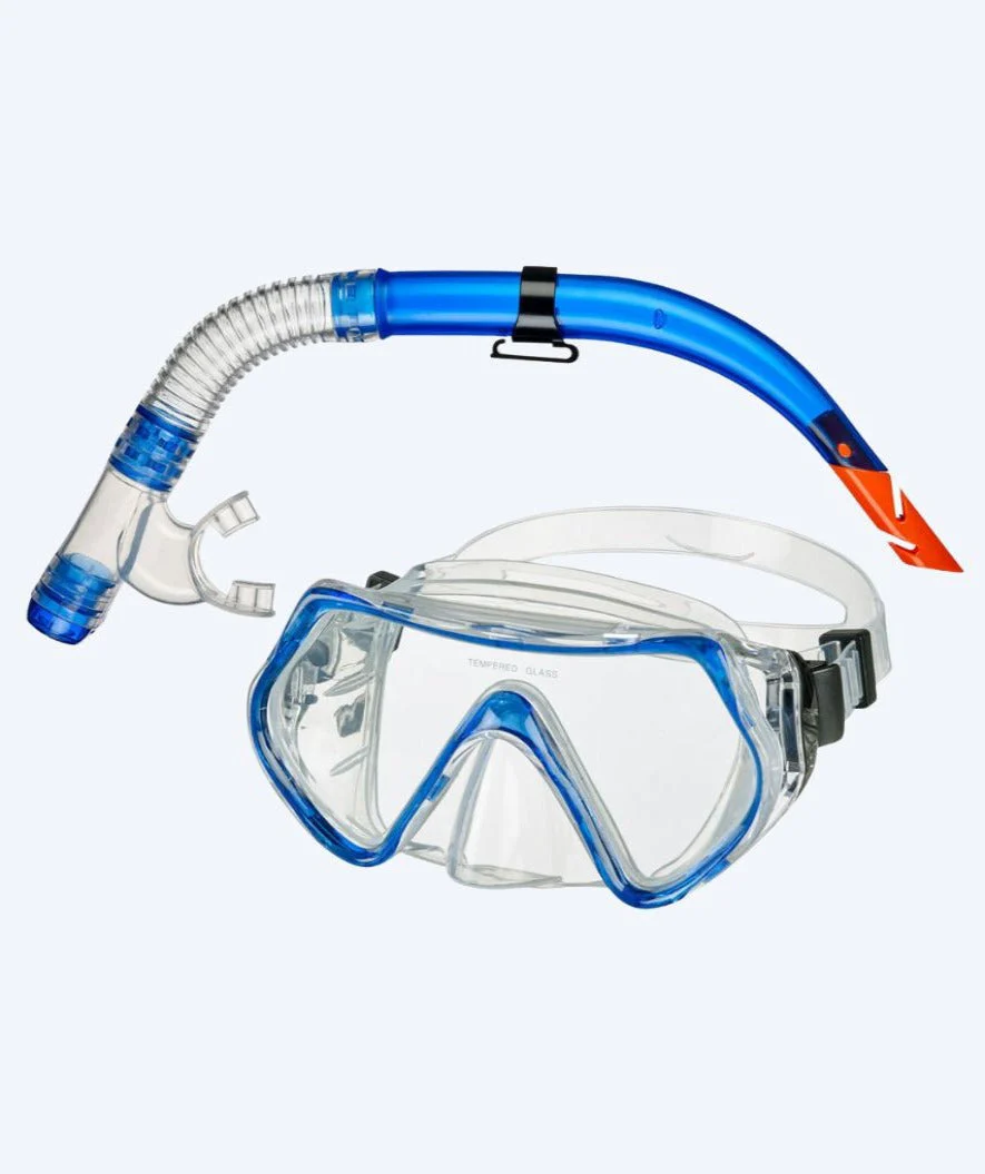 Beco zestaw maska + rurka + płetwy do snorkelingu dla młodzieży (od 12 lat) - Bibione - Niebieski