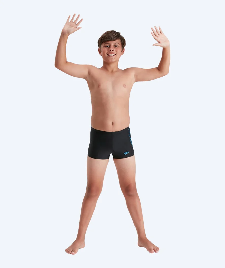 Bokserki kąpielowe dla chłopców Speedo - Allover Panel - Czarne/jasnoniebieskie - Image 4