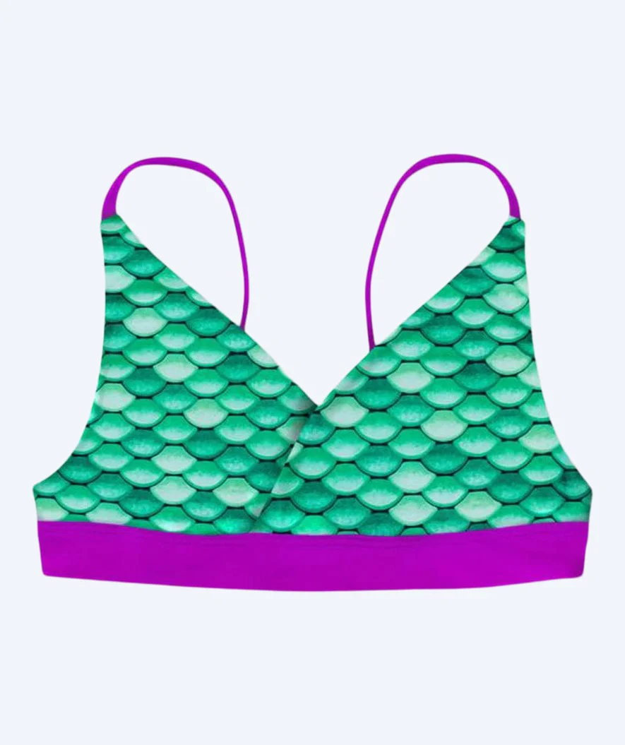 Fin Fun góra od bikini syrenka dla dziewczynek - Celtic Green
