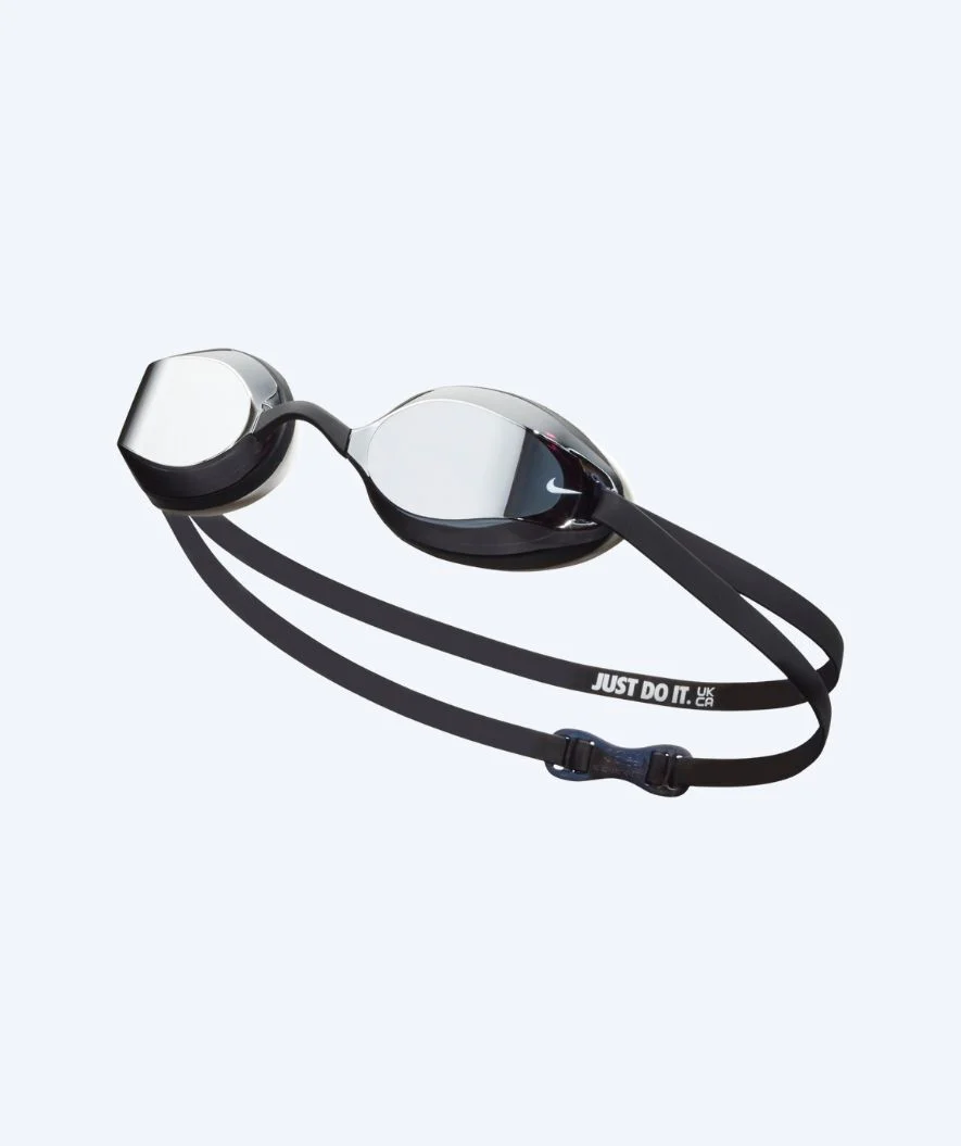 Nike Elite okulary do pływania - Legacy Comfort Mirror - Czarny/Srebrny