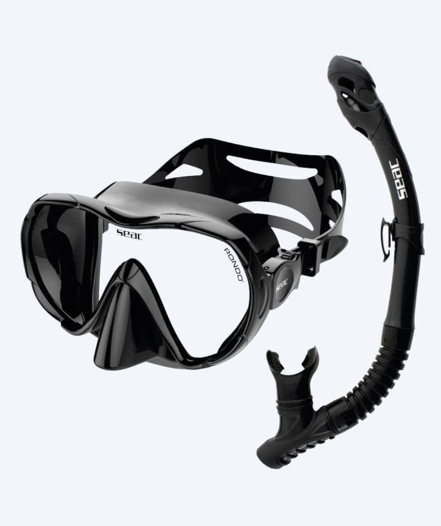 SEAC zestaw maska + rurka do snorkelingu dla dorosłych - Rondo - Czarny