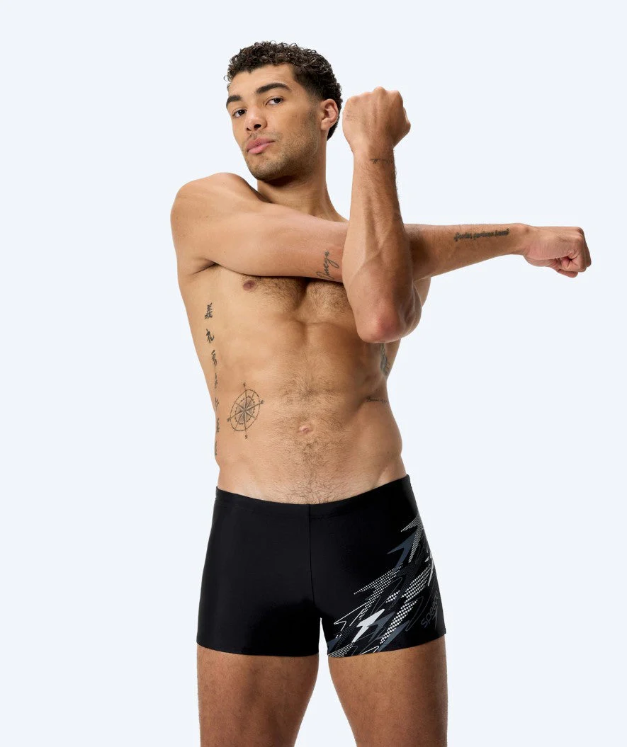 Speedo bokserki kąpielowe dla mężczyzn - Medley Logo - Czarny/jasnoszary