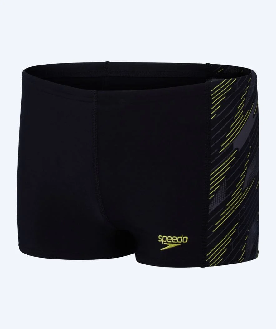 Speedo bokserki kąpielowe dla chłopców - Hyperboom Panel - Czarny/zółty