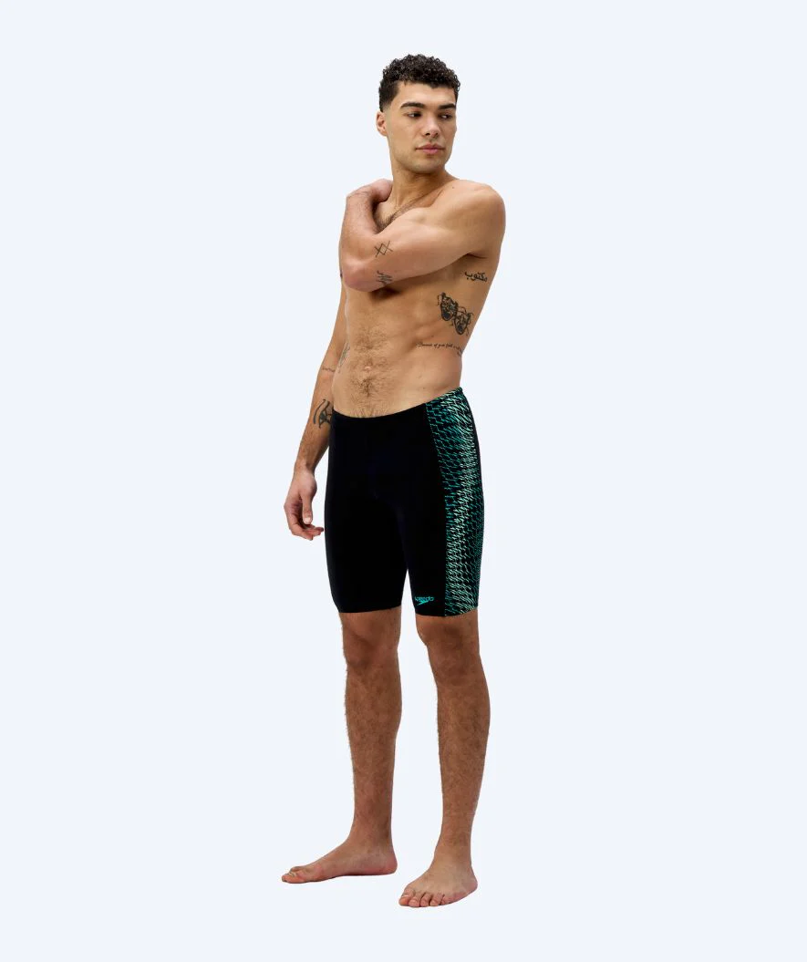 Speedo długie kąpielówki dla mężczyzn - Endurance Max Tech Pannel - Czarne/zielone - Image 3