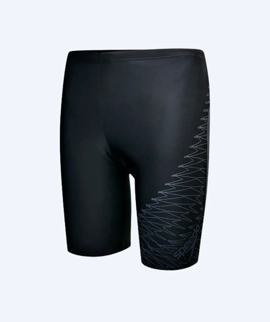 Speedo długie kąpielówki dla mężczyzn - Medley Logo - Czarny/szary