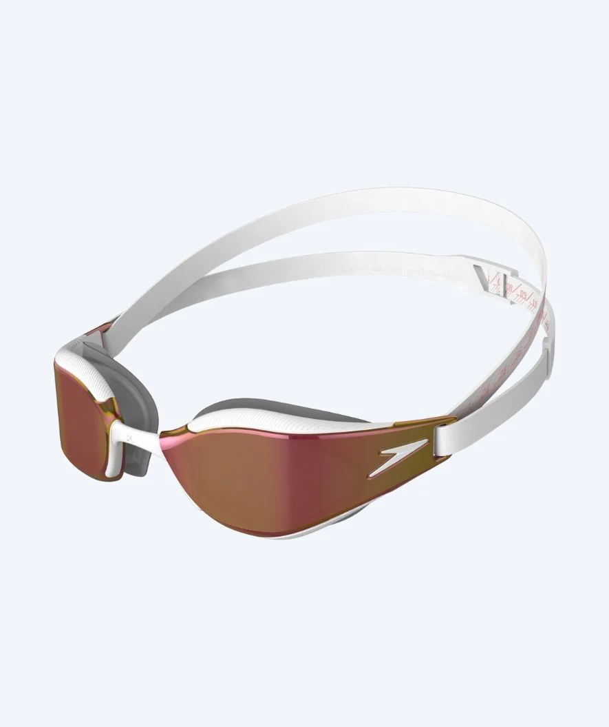 Speedo Elite okulary do pływania - Fastskin Hyper Elite Mirror - Złoty/biały