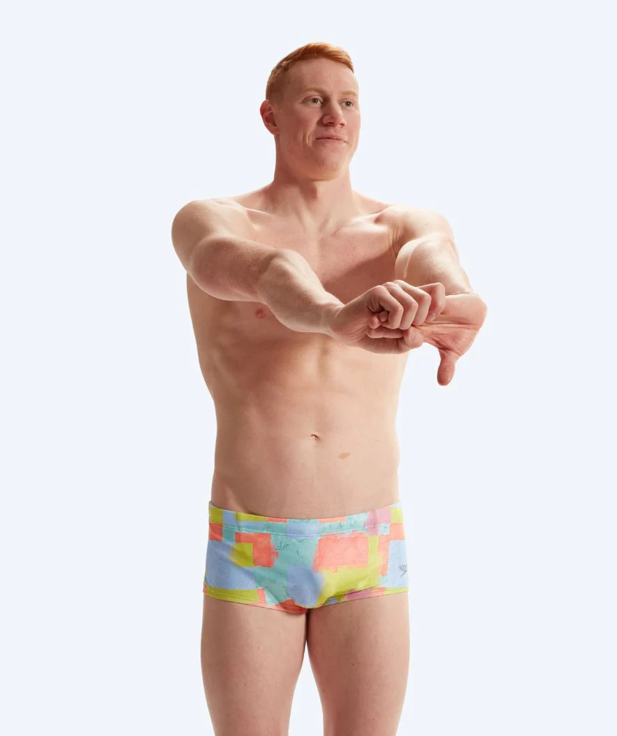 Speedo kąpielówki męskie - Club Training Allover - Różowe/żółte