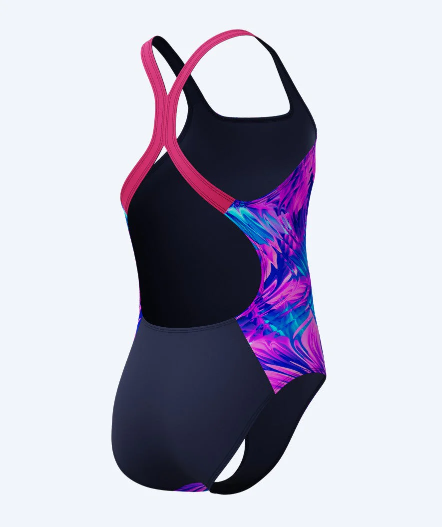 Speedo strój kąpielowy dla dziewczynek - Print Powerback - Fioletowy/Różowy - Image 2