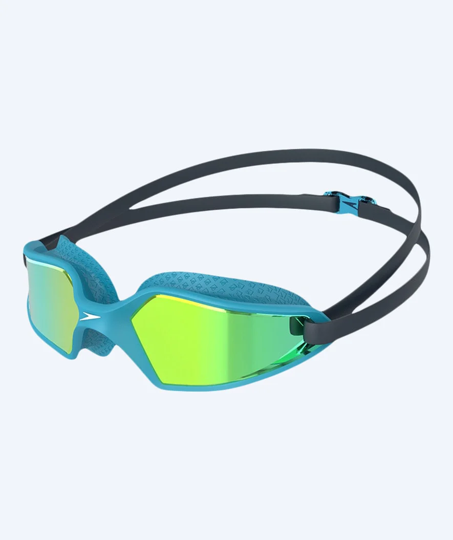 Speedo okulary do pływania na zawody dla dzieci (6-14) - Hydropulse Mirror - Niebieski/Żółty