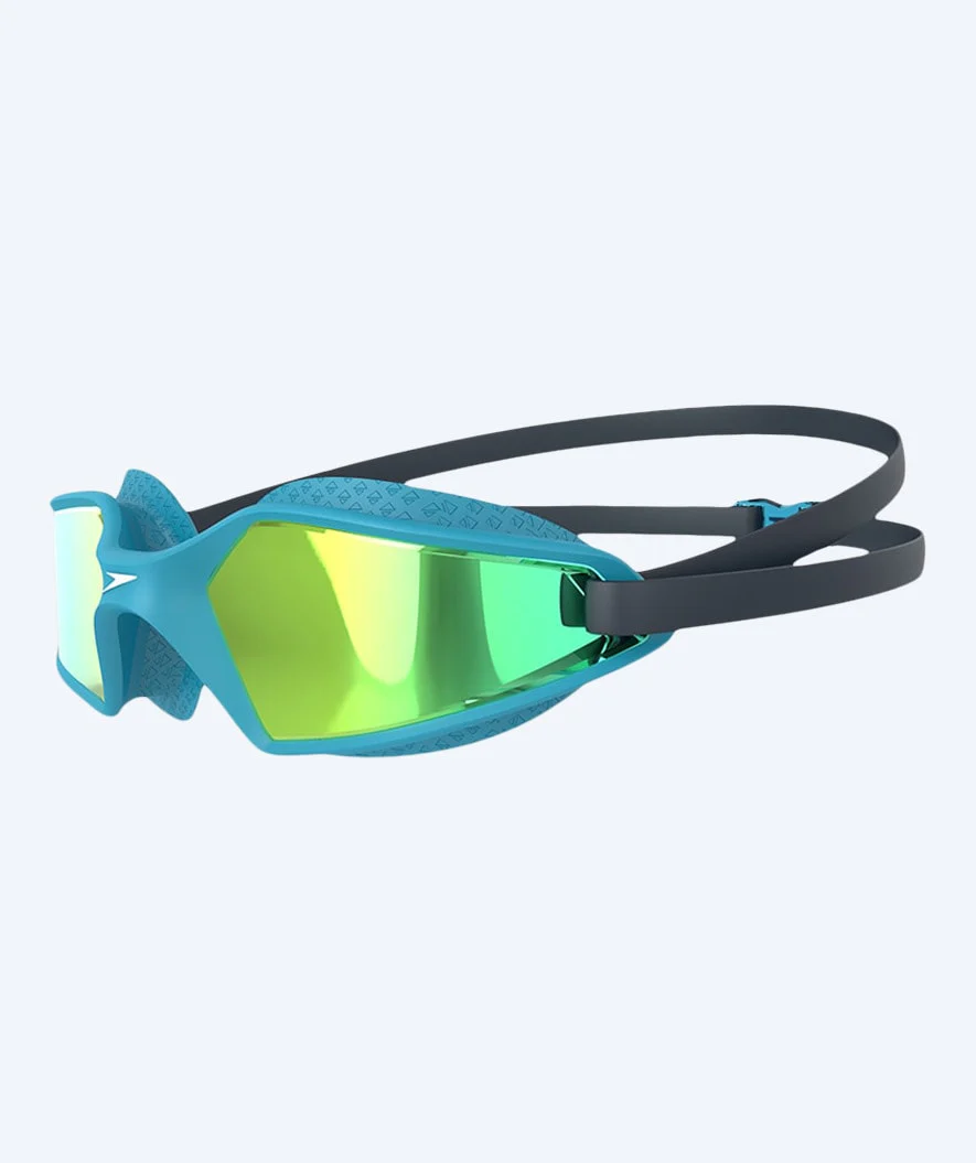 Speedo okulary do pływania na zawody dla dzieci (6-14) - Hydropulse Mirror - Niebieski/Żółty - Image 2