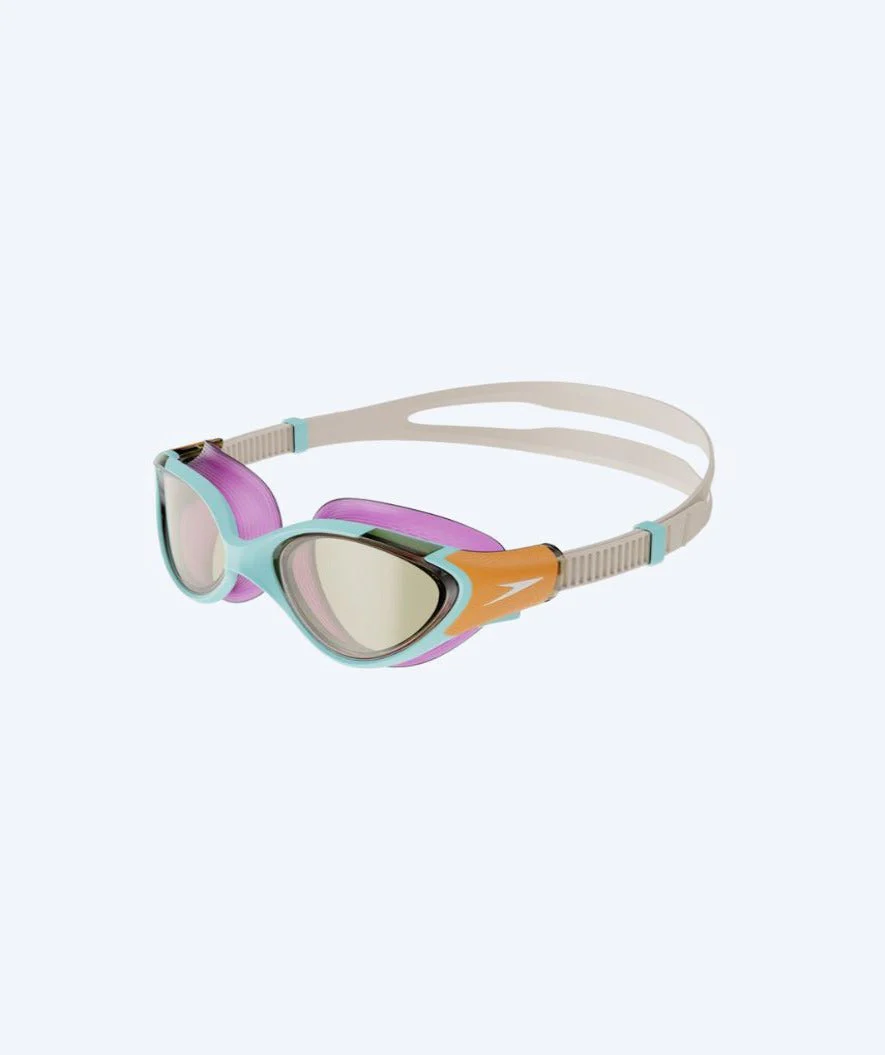 Speedo okulary do pływania treningowe damskie - Biofuse 2.0 - Niebieskie/pomarańczowe