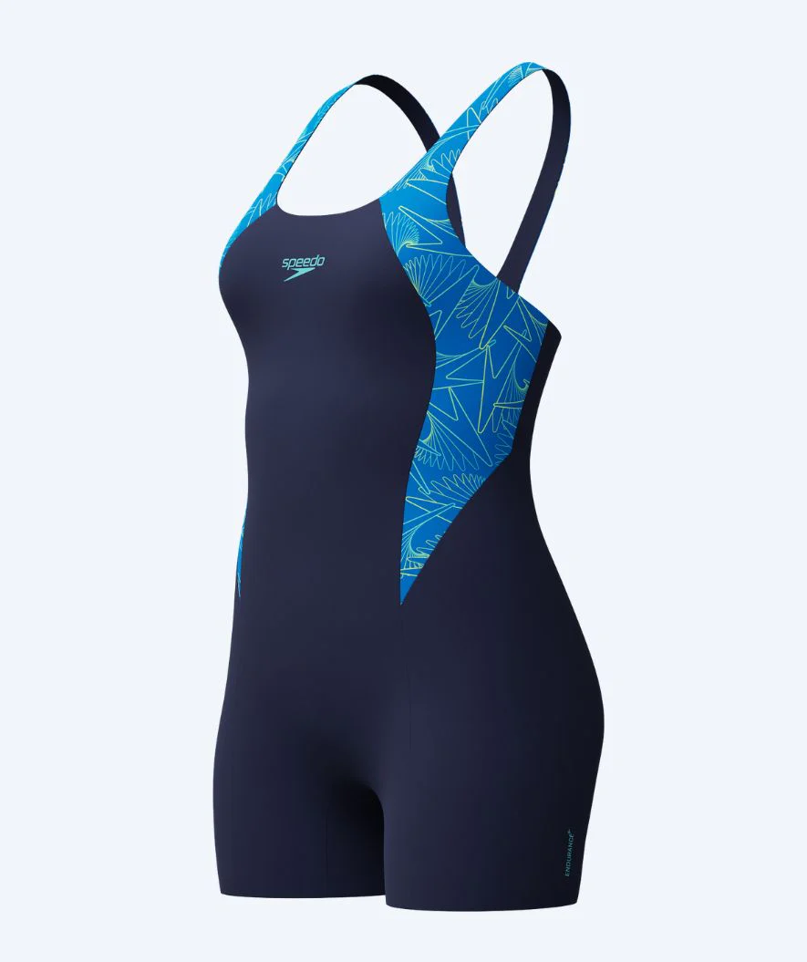 Speedo strój kąpielowy damski z nogawkami - Hyperboom Splice - Ciemnoniebieski/jasnoniebieski - Image 7