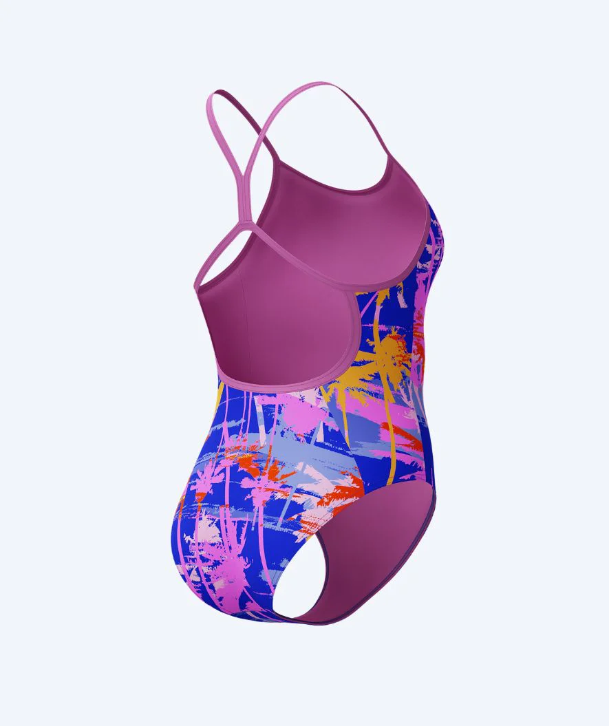 Speedo strój kąpielowy dla dziewczynek - Allover Digital V-Back - Fioletowy/jasnoróżowy - Image 2