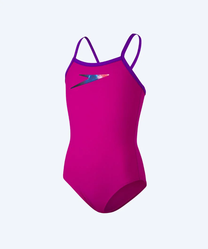Speedo strój kąpielowy dla dziewczynek - Boom Placement Thinstrap - Fioletowy/niebieski - Image 4