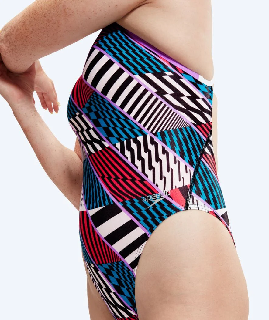 Speedo strój kąpielowy dla kobiet - Allover Digital Starback - Czerwony/niebieski - Image 3