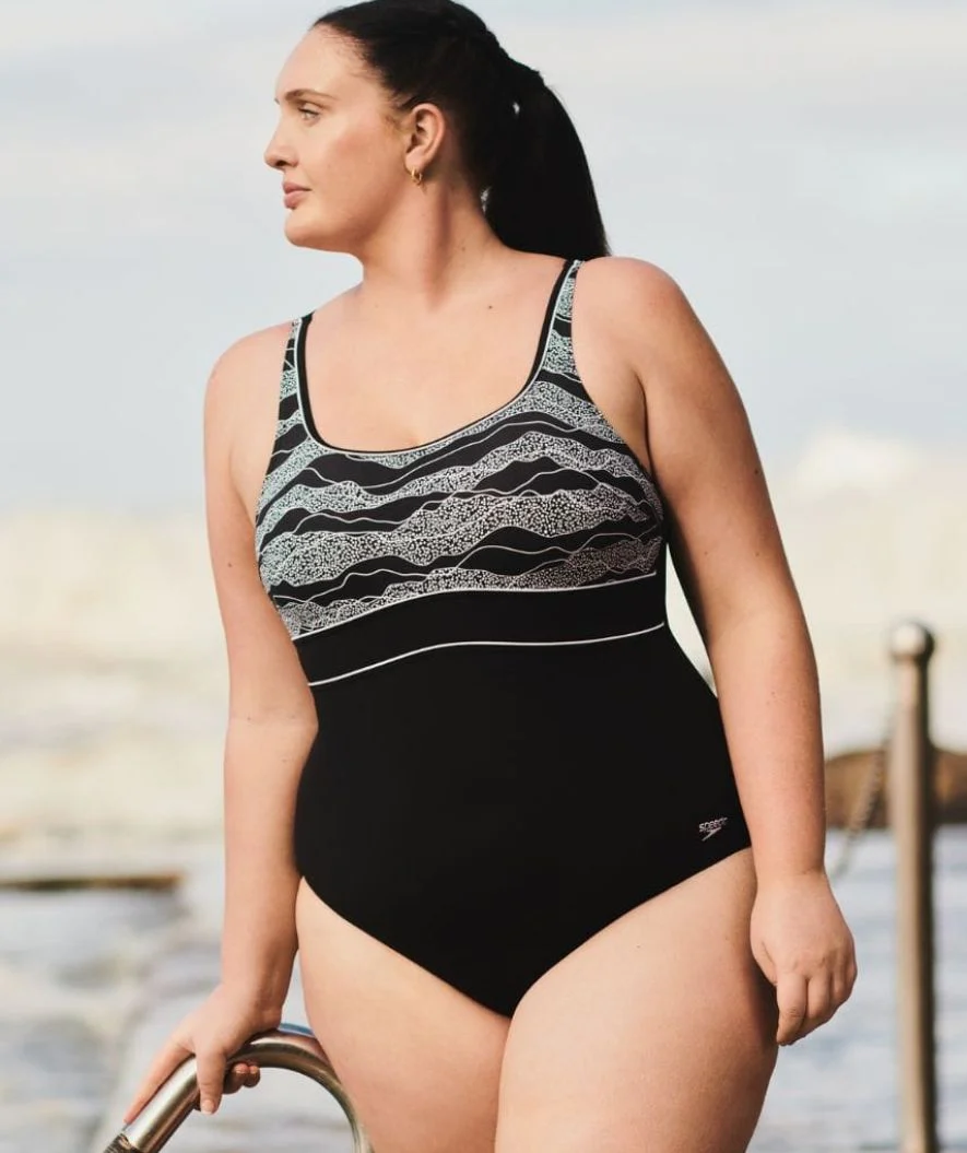 Speedo strój kąpielowy dla kobiet - Contour Eclipse - Czarny/Biały - Image 10