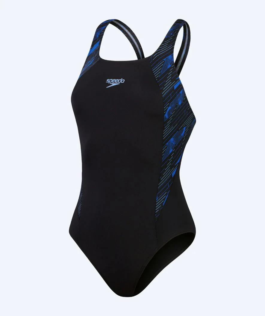 Speedo strój kąpielowy dla kobiet - Hyperboom Splice Muscleback - Czarny/Ciemnoniebieski - Image 5