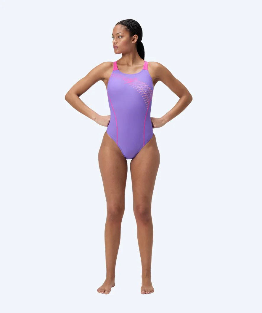 Speedo strój kąpielowy dla kobiet - Medley Logo - Fioletowy/różowy - Image 3
