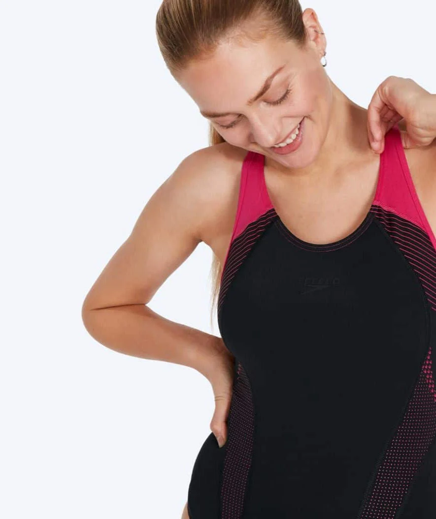Speedo strój kąpielowy dla kobiet - Placement Laneback - Czarny/czerwony - Image 4