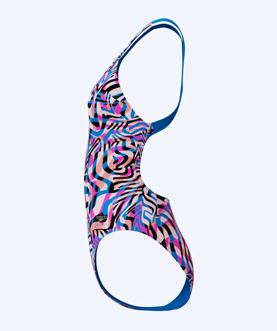 Speedo strój kąpielowy dla kobiet - Printed Powerback - Różowy/niebieski - Image 8