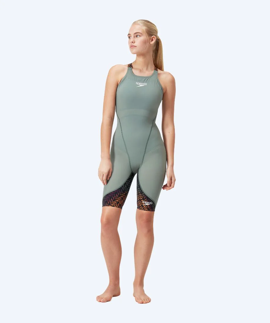 Speedo strój kąpielowy na zawody dla kobiet - LZR Ignite - Zielony/pomarańczowy - Image 3