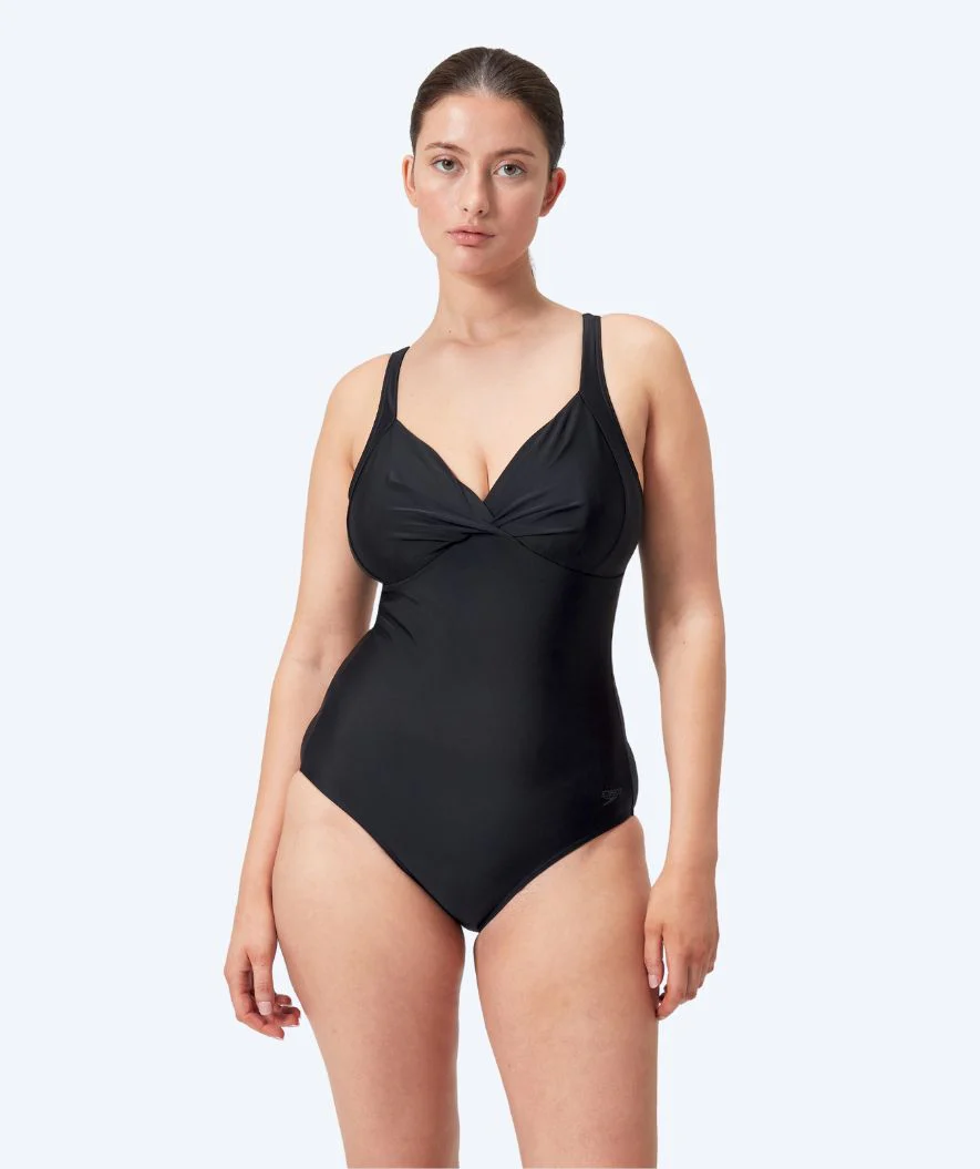 Speedo strój kąpielowy z wkładką dla kobiet - Shaping Cross Knot - Czarny