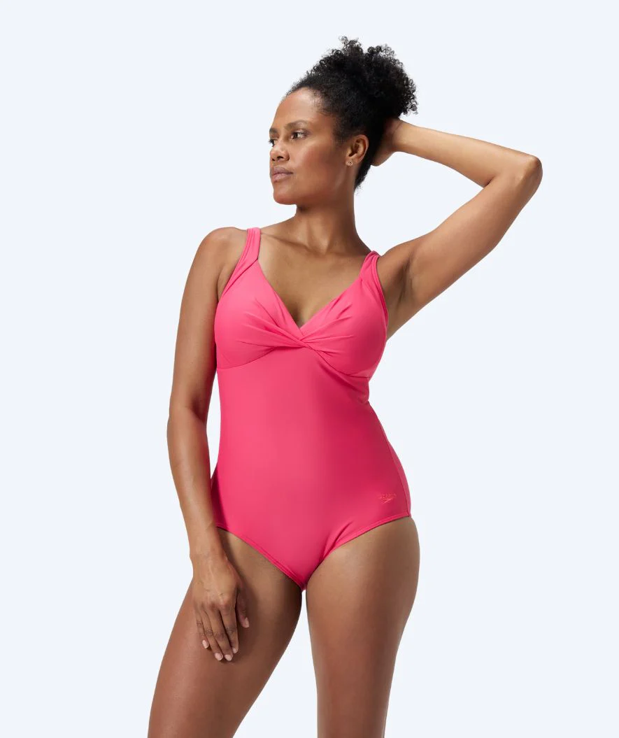 Speedo strój kąpielowy z wkładką dla kobiet - Shaping Cross Knot - Jasnoróżowy