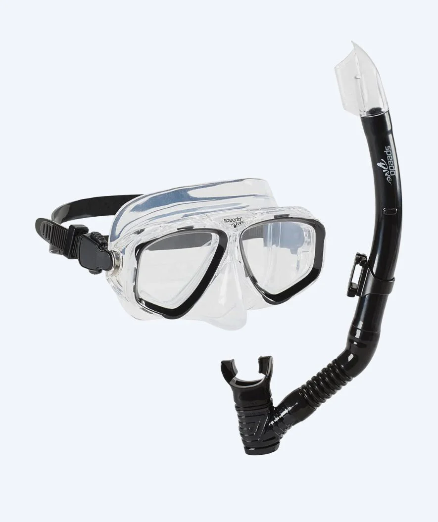 Speedo zestaw maska + rurka do snorkelingu dla dorosłych - Adventure - Czarny