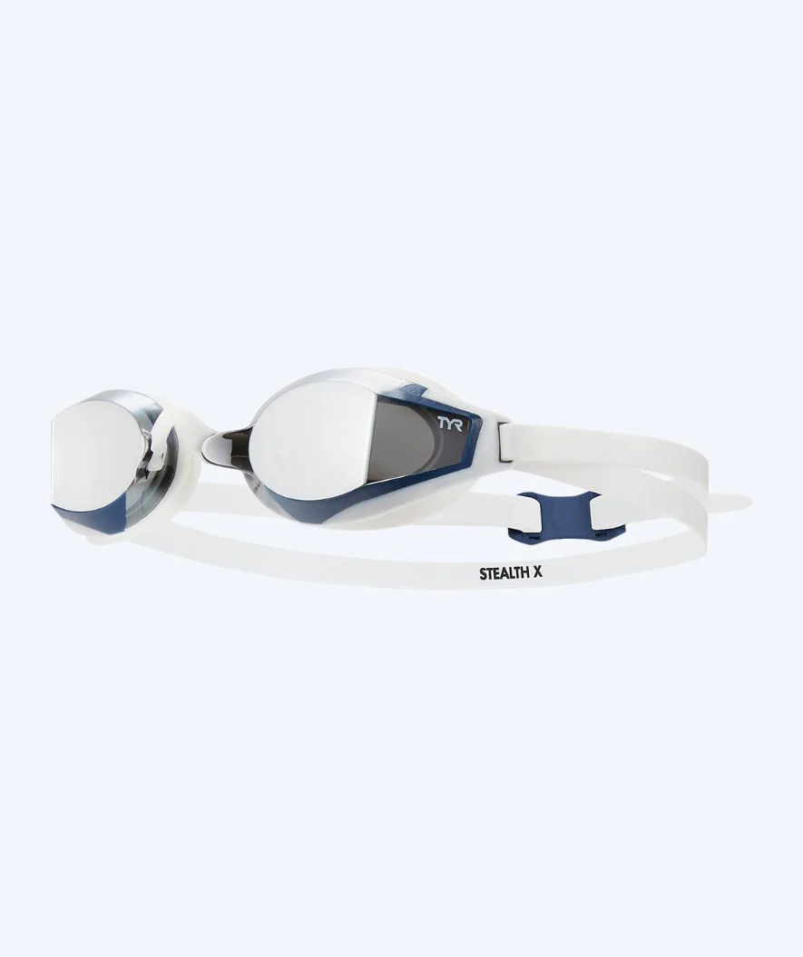 TYR okulary do pływania - Stealth X Mirrored - Biały/srebrny