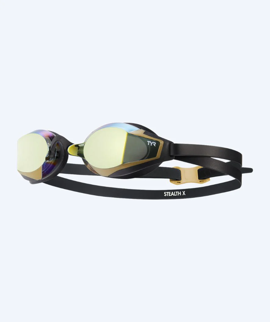 TYR okulary do pływania - Stealth X Mirrored - Czarny/złoty
