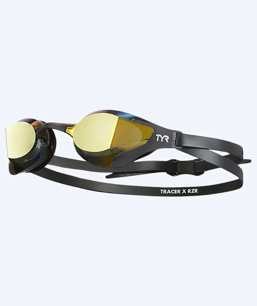 TYR okulary do pływania - Tracer-X Racing RZR Mirrored - Czarny/Złoty