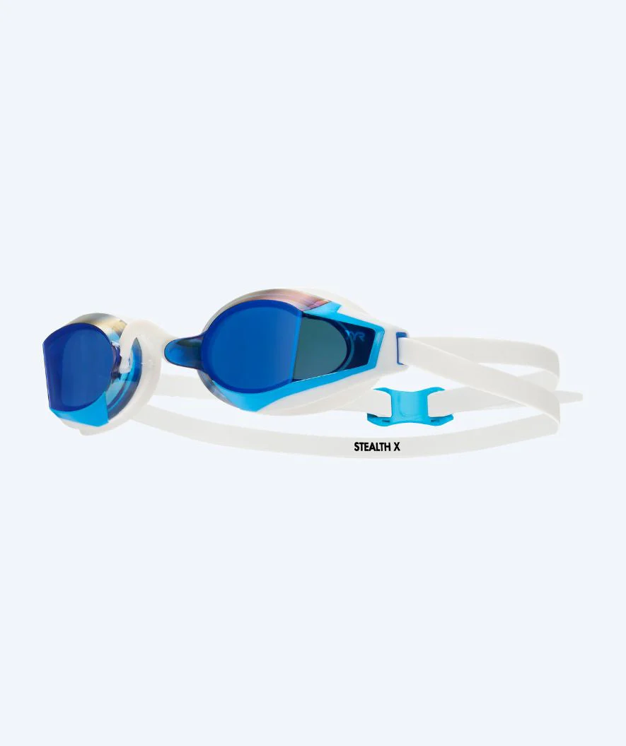 TYR okulary do pływania - Stealth X Mirrored - Biały/niebieski