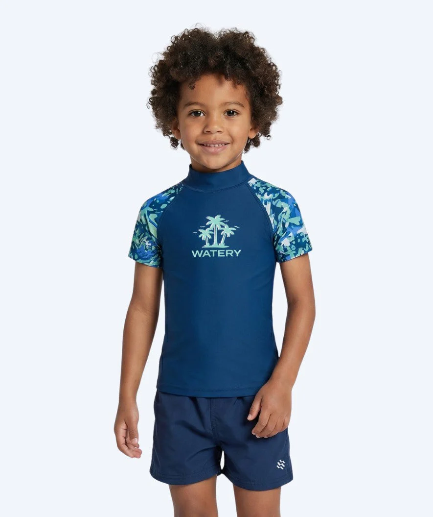 Watery koszulka UV dla dzieci - Katsu Kortærmet Rashguard - Jasnoniebieski/ciemnoniebieski
