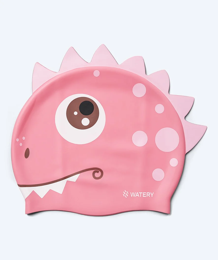 Watery czepek do pływania dla dzieci - Dashers - Dino (Jasnoróżowy)