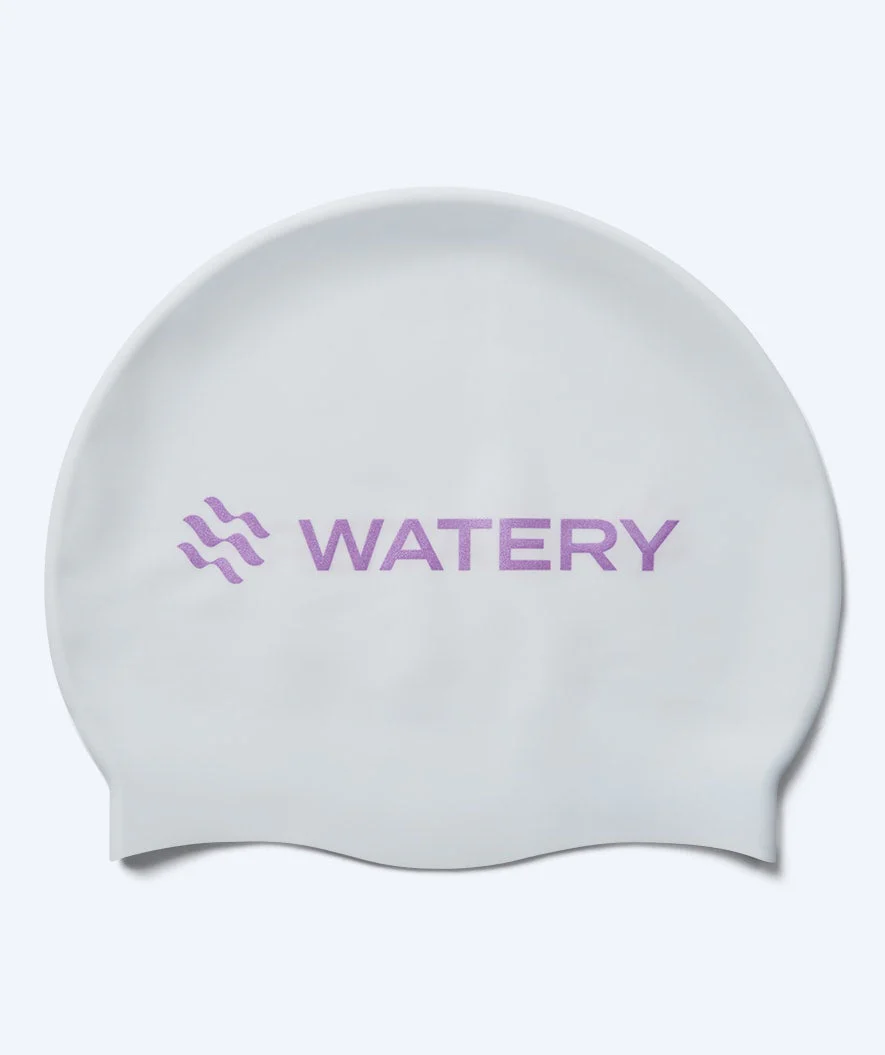 Watery czepek do pływania - Signature Metallic - Biały/Fioletowy