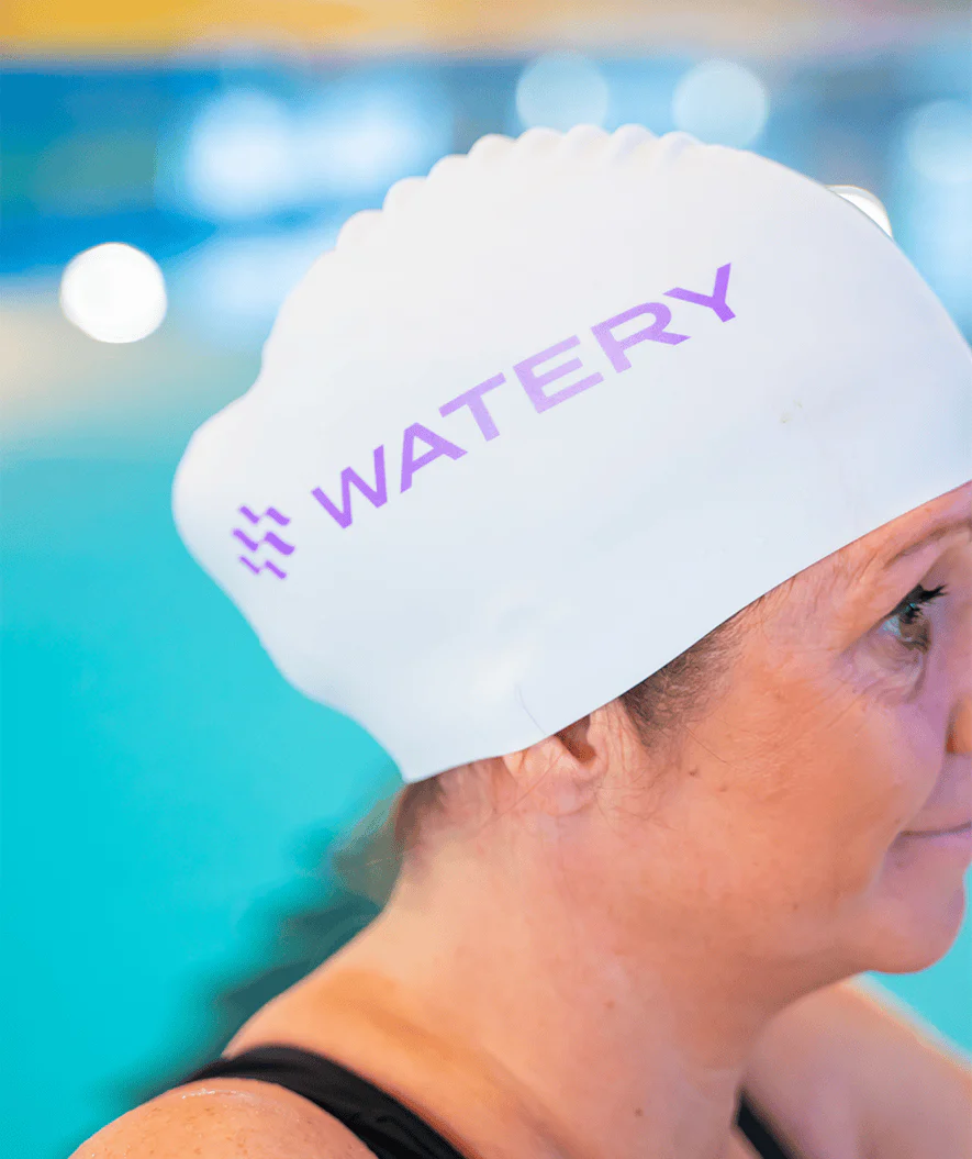 Watery czepek do pływania - Signature Metallic - Biały/Fioletowy - Image 3