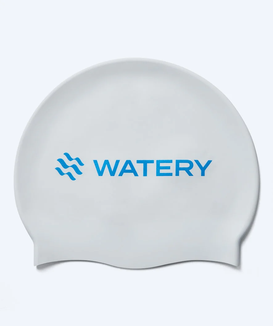 Watery czepek do pływania - Signature Metallic - Biały/niebieski