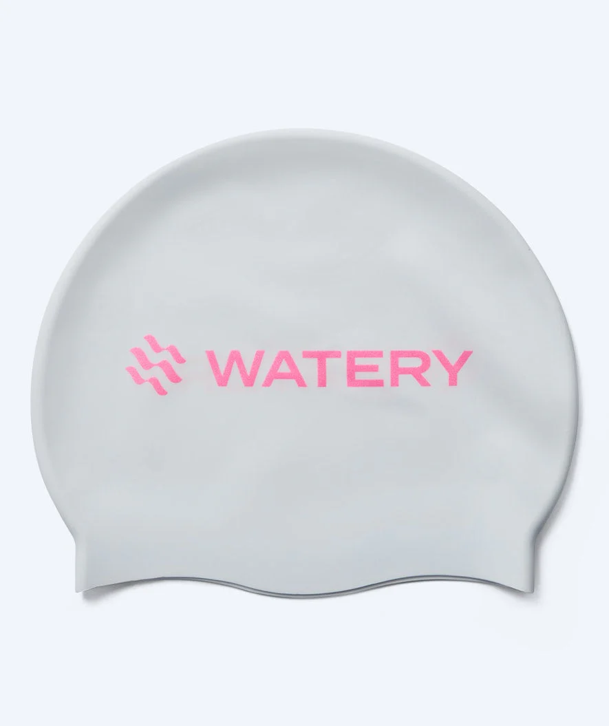 Watery czepek do pływania - Signature Metallic - Biały/różowy