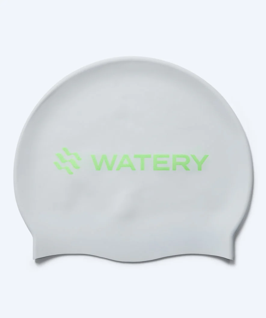 Watery czepek do pływania - Signature Metallic - Biały/zielony
