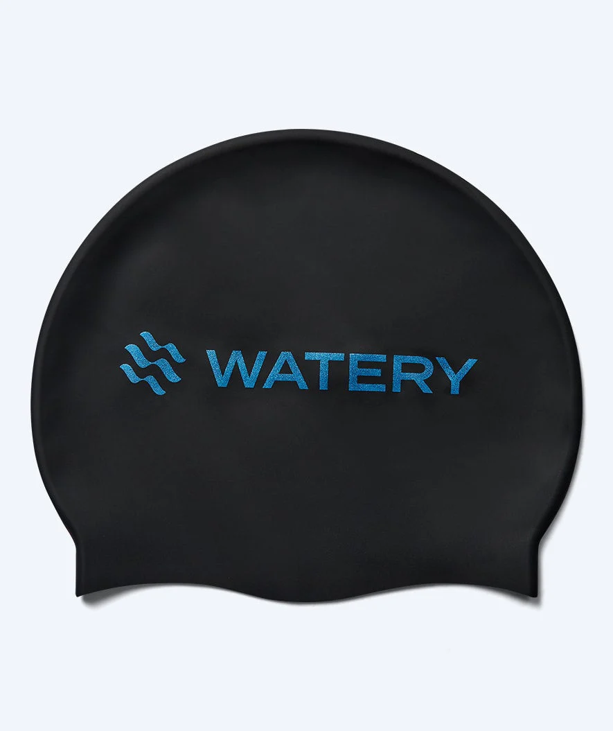 Watery czepek do pływania - Signature Metallic - Czarny/niebieski