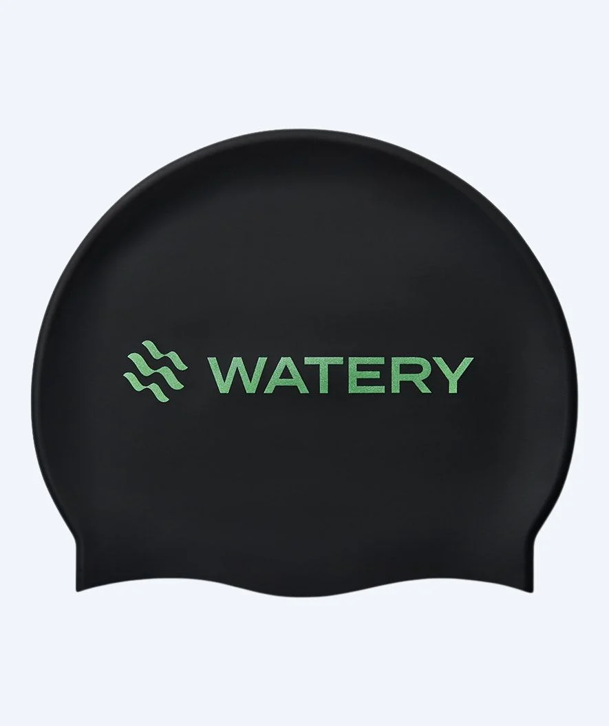 Watery czepek do pływania - Signature Metallic - Czarny/zielony