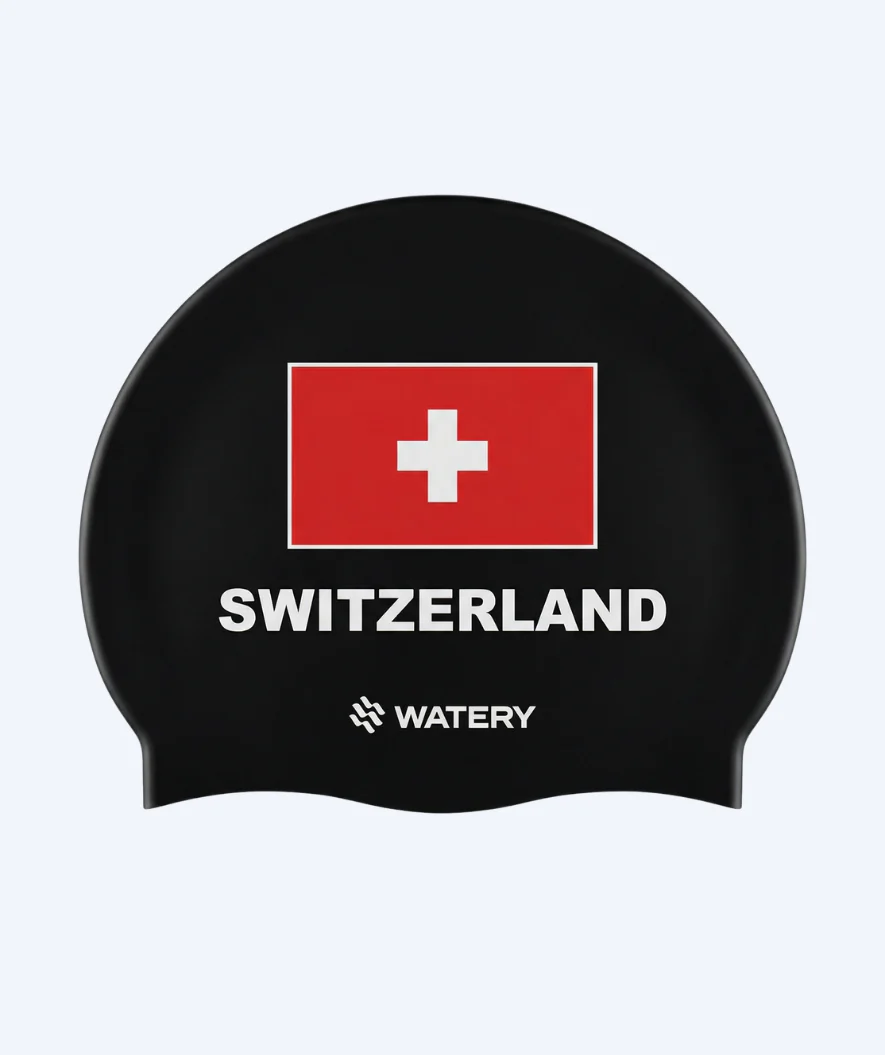 Watery czepek do pływania - Switzerland - Czarny