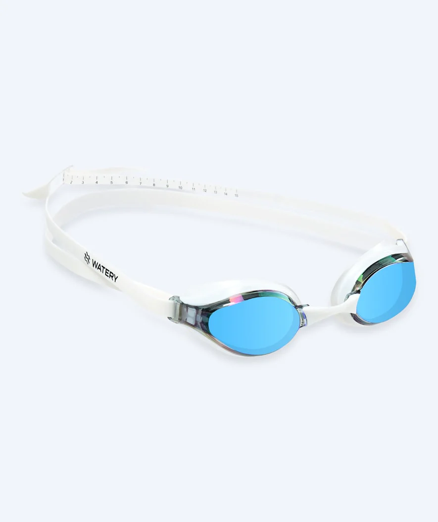 Watery Elite okulary do pływania - Poseidon Mirror - Biały/niebieski