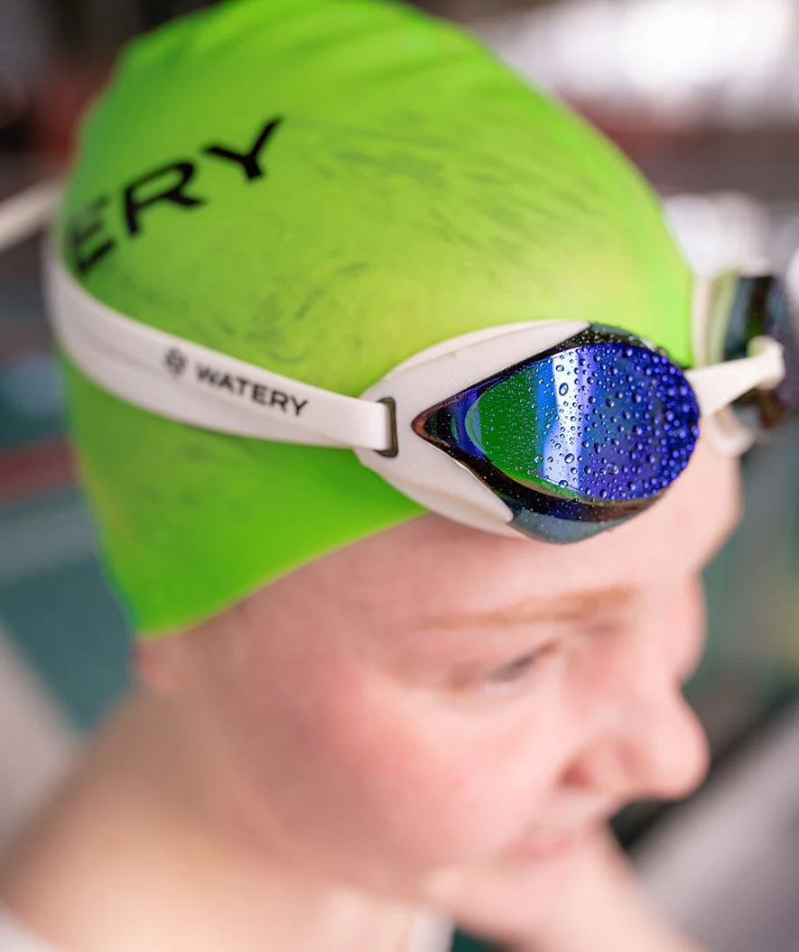 Watery Elite okulary do pływania - Poseidon Ultra - Biały/niebieski - Image 6